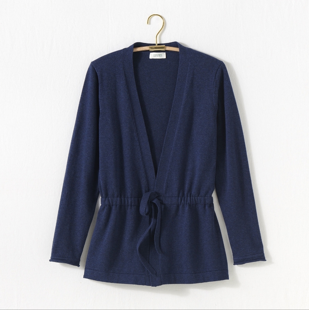Haven Well Within Cotton Cashmere Tie Front Cardigan Size Medium